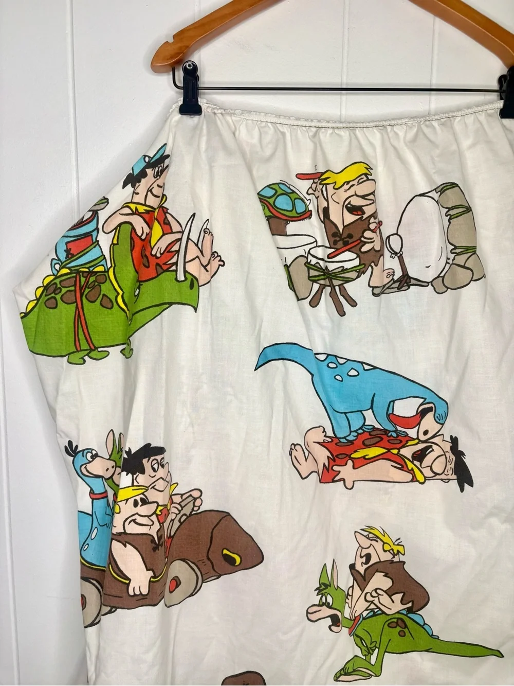 Vintage Y2K Flintstones Bedsheet Size Twin Bedding Cartoon Printed 90’s Rare